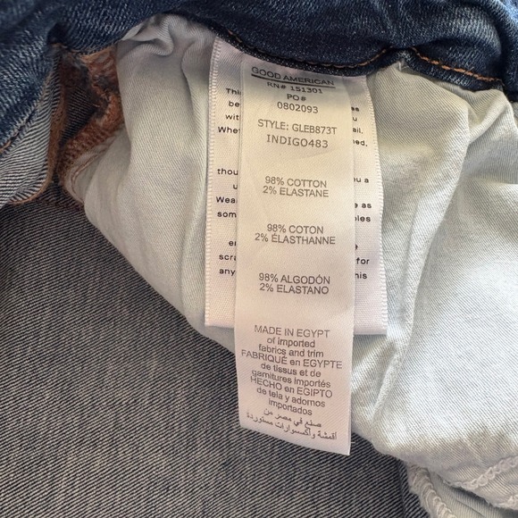 Good American Good Legs Skinny Jeans Women 18 Blue Button Fly Raw Hem Stretch - Picture 4 of 8